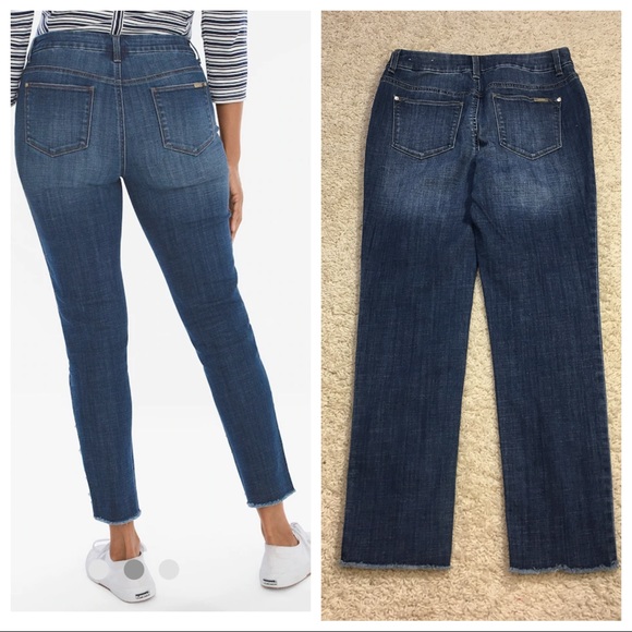 Chico’s FAUX-PEARL GIRLFRIEND ANKLE JEANS - Picture 2 of 10